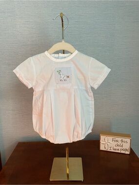 Carriage Boutique Giraffe Smocked Bubble - Preemie